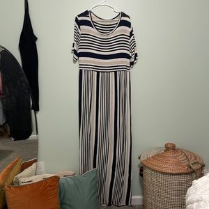 Stripe on Cue Maxi Dress by Chic Soul